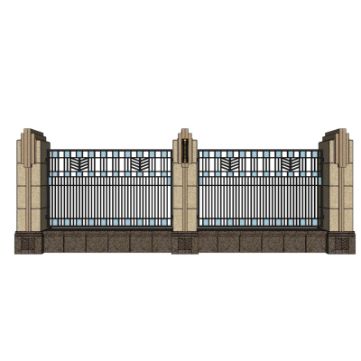 欧式围墙铁艺围栏免费su模型(1)