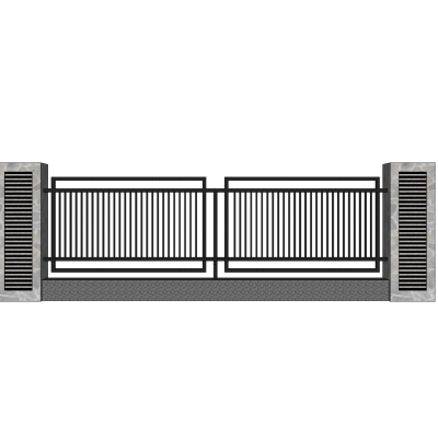现代围墙铁艺围栏免费su模型(1)