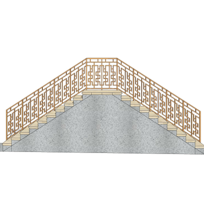 中式楼梯护栏免费su模型(1)