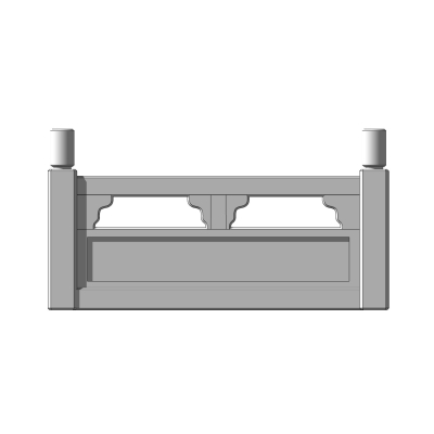 中式石栏杆护栏免费su模型(1)