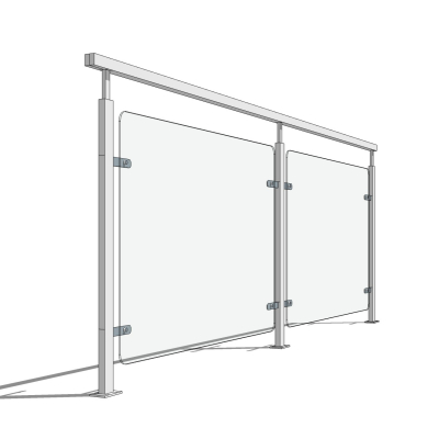 现代玻璃护栏免费su模型(1)