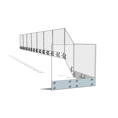 现代玻璃护栏免费su模型(1)