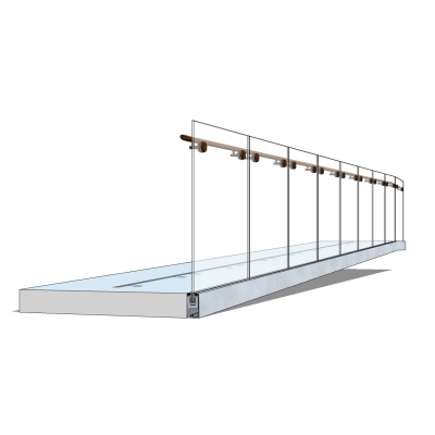 现代玻璃护栏免费su模型(1)