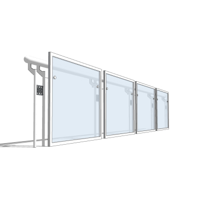 现代玻璃护栏免费su模型(1)