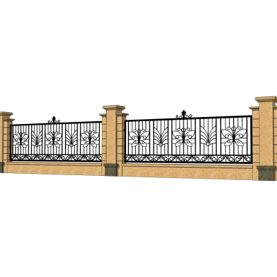 现代围墙护栏免费su模型(1)