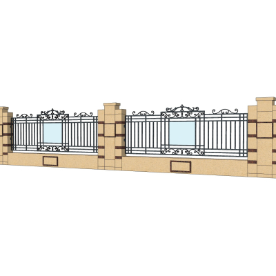 简欧围墙护栏免费su模型(1)