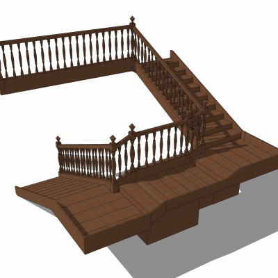 现代楼梯免费su模型(1)
