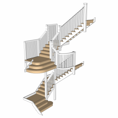 现代楼梯免费su模型(1)