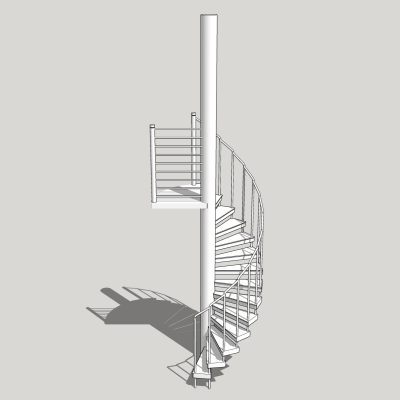 现代旋转楼梯免费su模型(1)