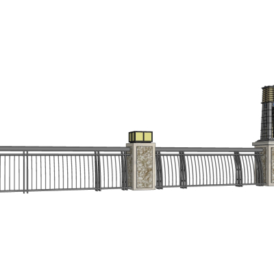 欧式金属护栏免费su模型(1)