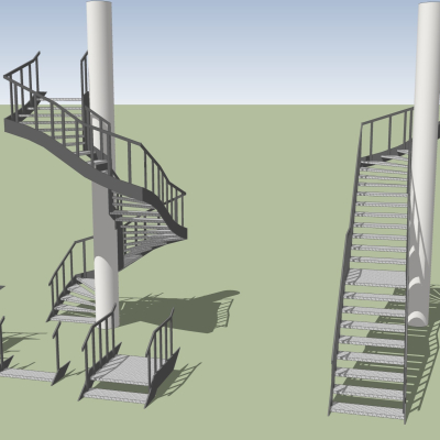 现代楼梯免费su模型(1)
