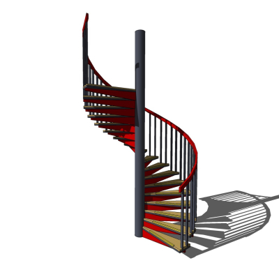 现代旋转楼梯免费su模型(1)