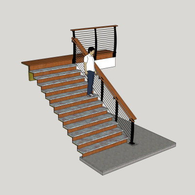 现代楼梯免费su模型(1)