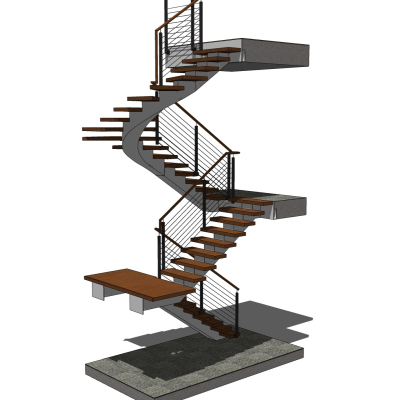 现代楼梯免费su模型(1)