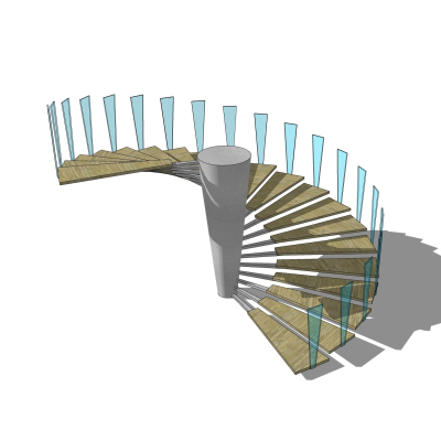现代旋转楼梯免费su模型(1)