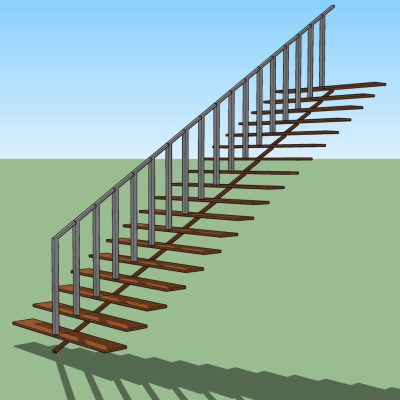 现代楼梯免费su模型(1)