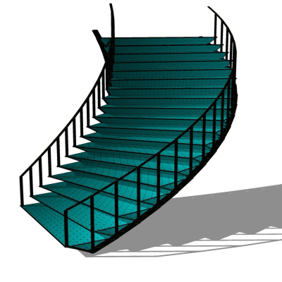 现代旋转楼梯免费su模型(1)