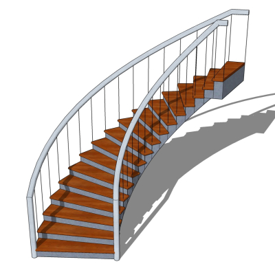 现代旋转楼梯免费su模型