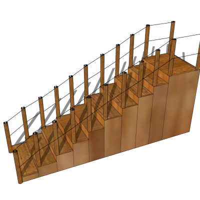 现代实木楼梯免费su模型(1)
