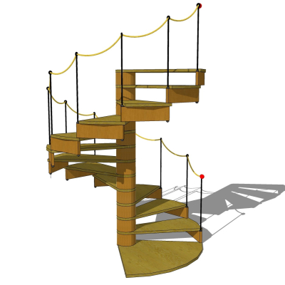 现代螺旋楼梯免费su模型(1)