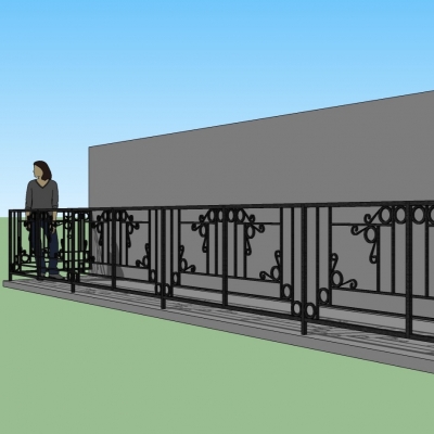 欧式铁艺栏杆免费su模型(1)