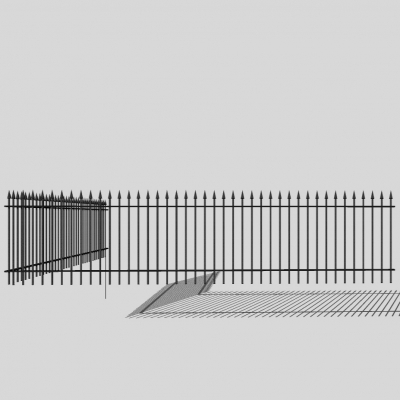 现代铁艺栅栏免费su模型(1)