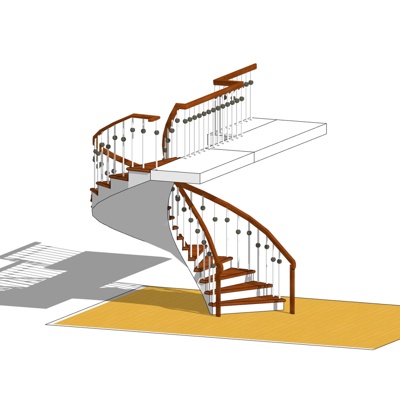 现代楼梯免费su模型(1)