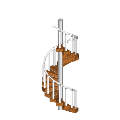 现代旋转楼梯免费su模型(1)