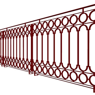 现代铁艺护栏免费su模型(1)