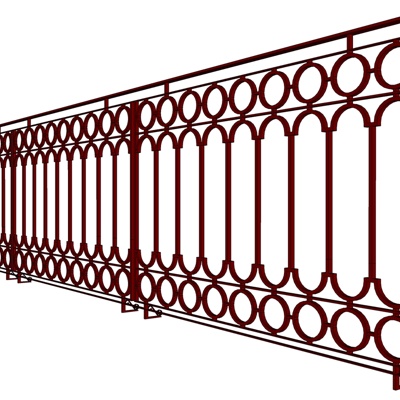 现代金属护栏免费su模型(1)