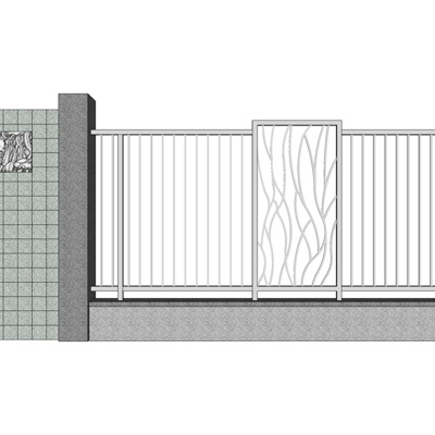 现代金属护栏免费su模型(1)