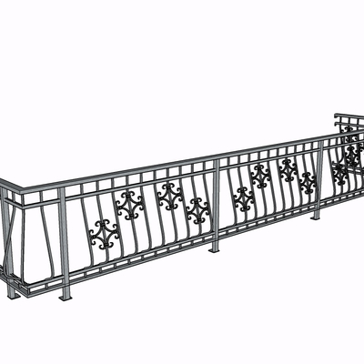 现代金属护栏免费su模型(1)