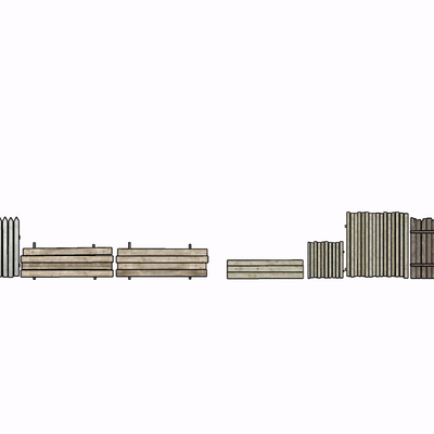 现代实木护栏免费su模型(1)
