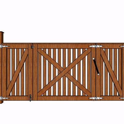 现代实木护栏免费su模型(1)