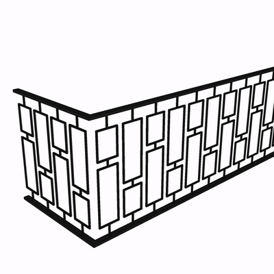 现代金属护栏免费su模型(1)