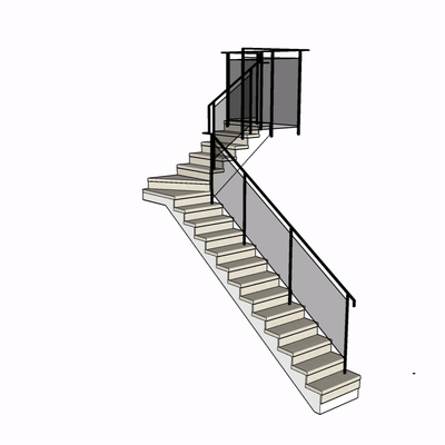 现代楼梯免费su模型(1)
