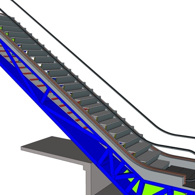 现代自动扶梯免费su模型(1)