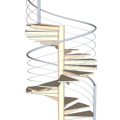 现代旋转楼梯免费su模型(1)