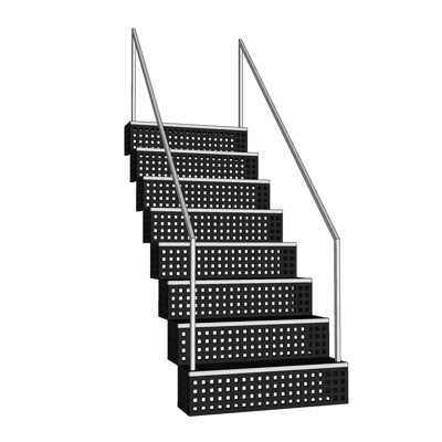 现代金属楼梯免费su模型(1)