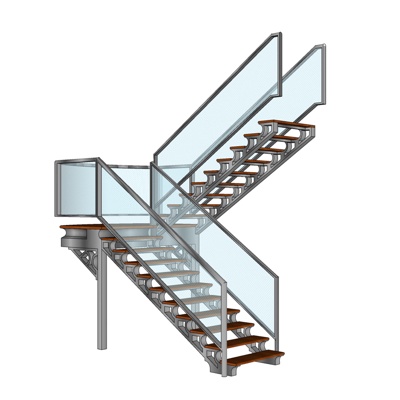 现代楼梯免费su模型(1)