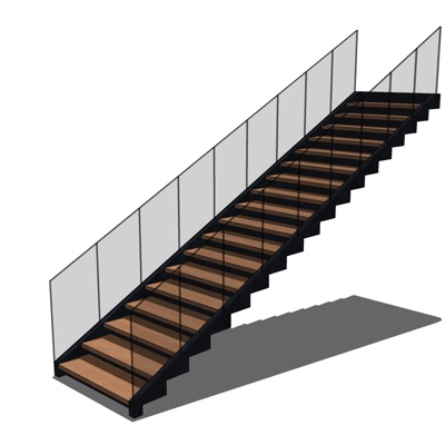 现代楼梯免费su模型(1)