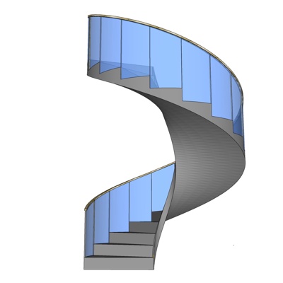 现代旋转楼梯免费su模型(1)