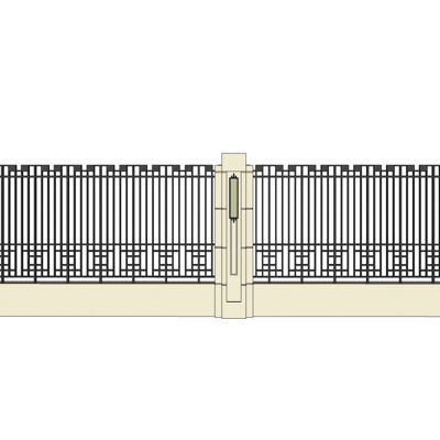 现代铁艺护栏免费su模型(1)