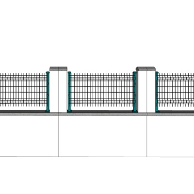 现代金属护栏免费su模型(1)