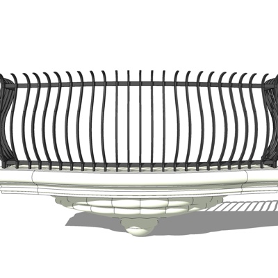 现代金属护栏免费su模型(1)