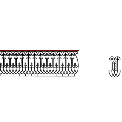 欧式金属护栏免费su模型(1)