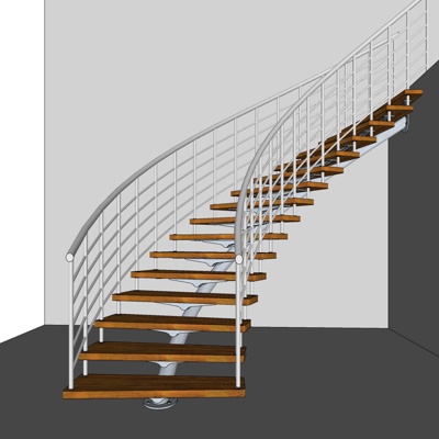 现代楼梯免费su模型(1)