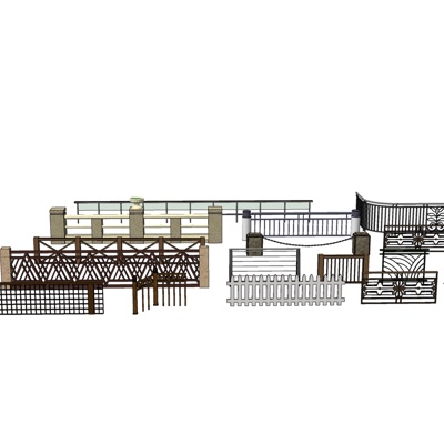 现代护栏组合免费su模型(1)