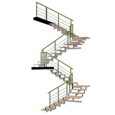 现代楼梯免费su模型(1)