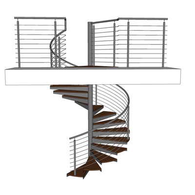 现代旋转楼梯免费su模型(1)